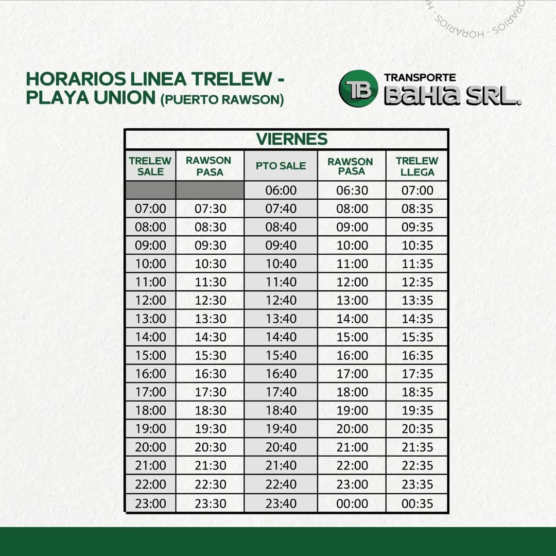 Horarios Viernes