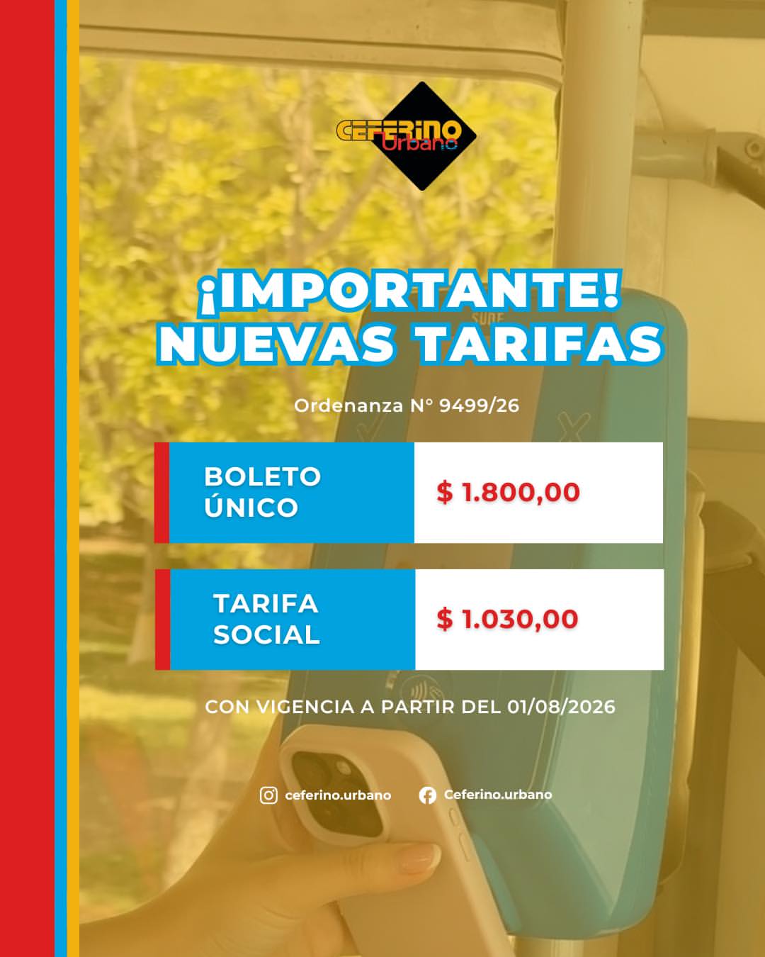 Tarifas Ceferino Urbano